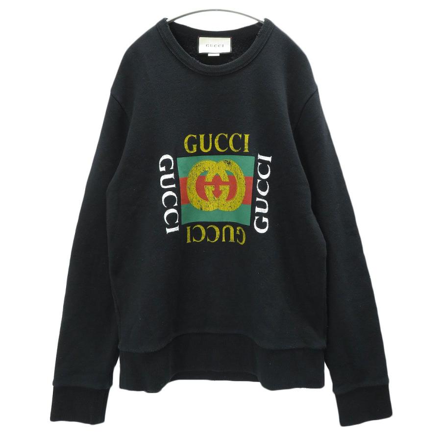 スーパーセール GUCCI ロゴ スウェット ビンテージ加工 美品 econet.bi