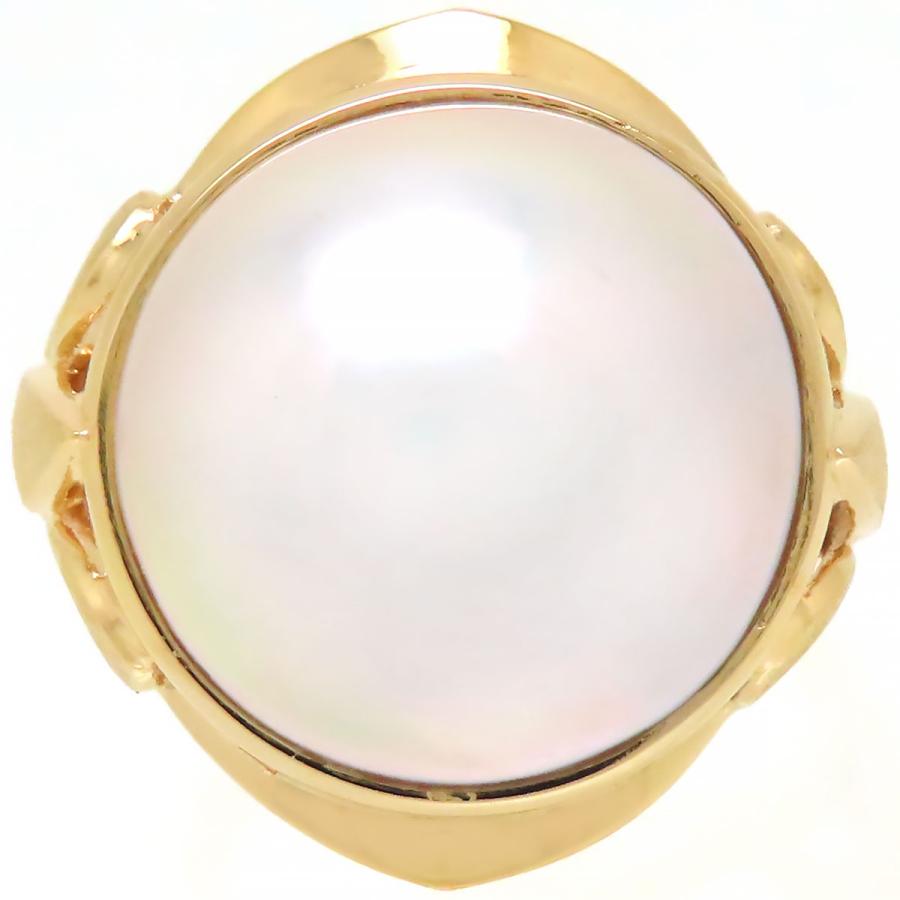 タサキ マベパール リング #12.5 K14 (K14YG) レディース TASAKI [美品