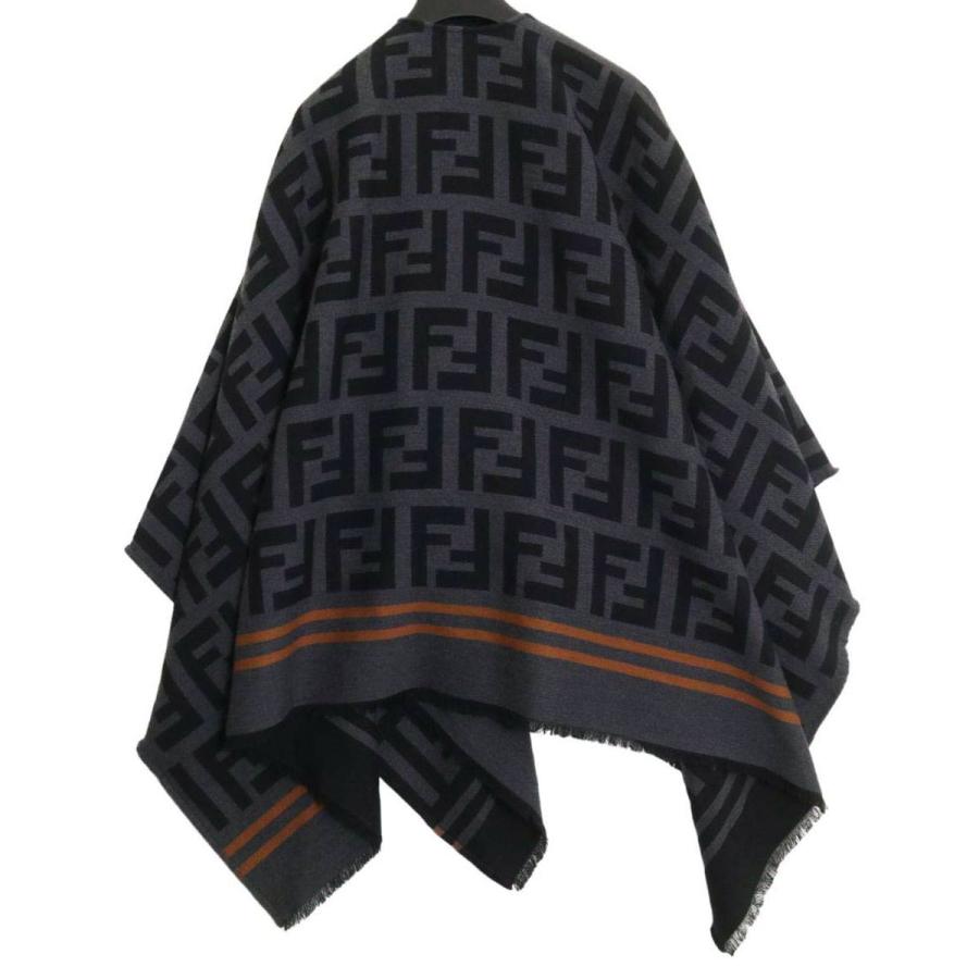 FENDI ポンチョ FENDI FF Zucca Poncho Cape Shawl Brown Multicolor Wool Silk