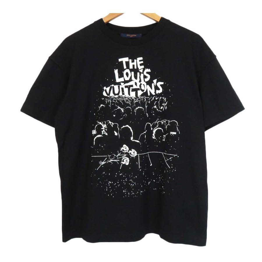 ルイヴィトン コンサート プリント Tシャツ メンズ ブラック LOUIS 