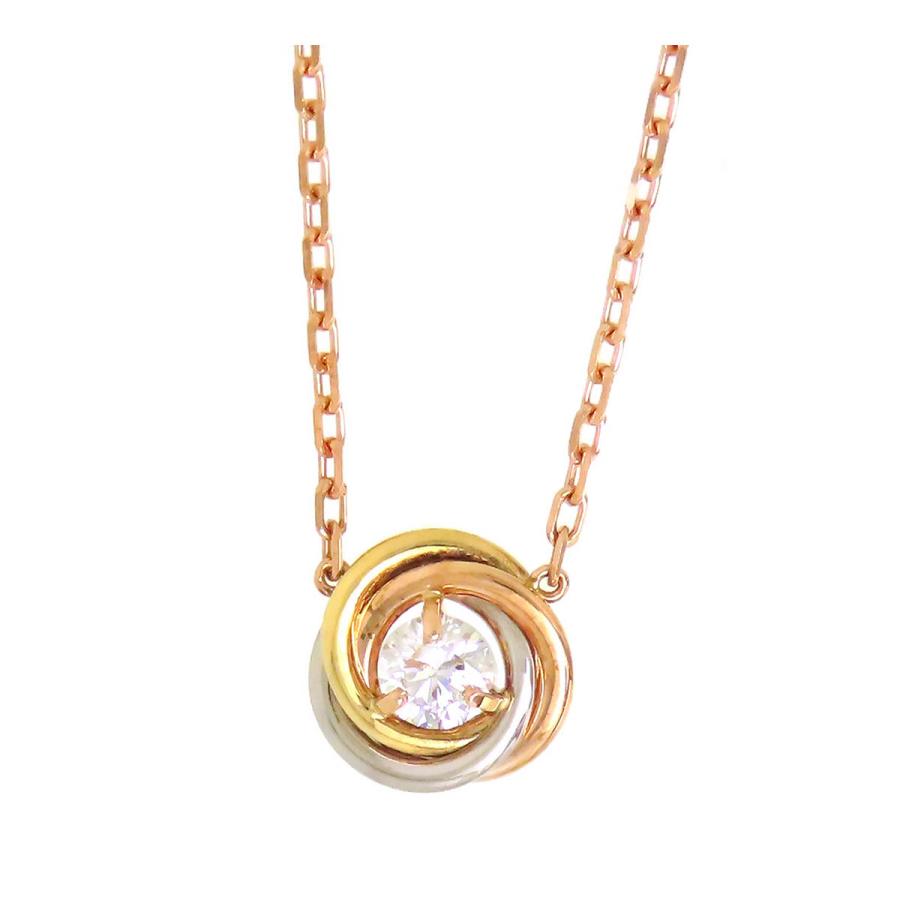 カルティエ ベビートリニティ ダイヤモンド ネックレス Au750  