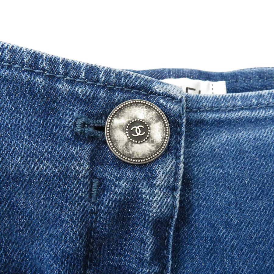CHANEL シャネル ココマーク カメリア エンボス加工 デニムパンツ 