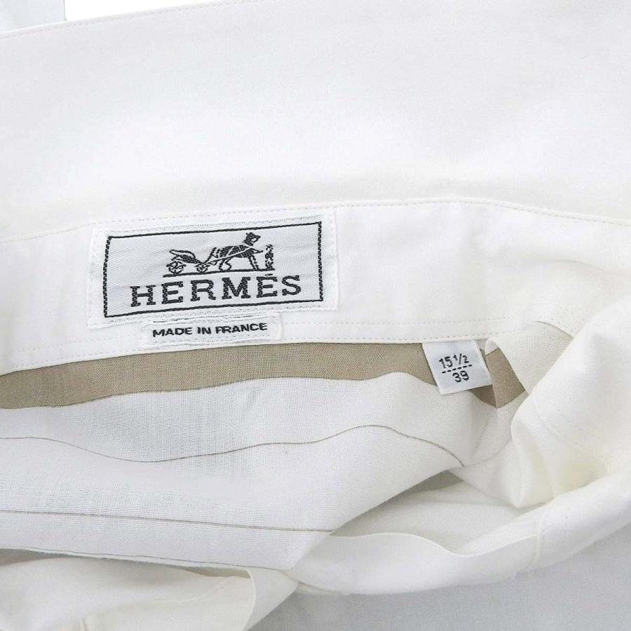 エルメス バックプリント シャツ メンズ ホワイト HERMES 中古 