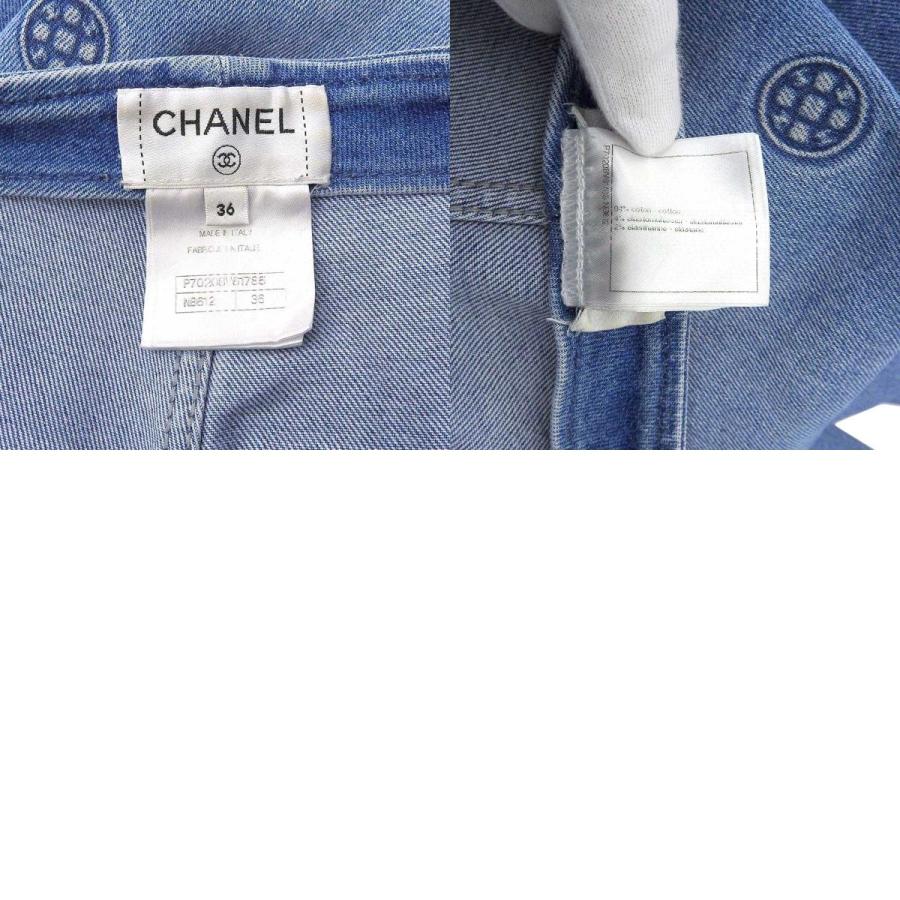 CHANEL シャネル ココマーク カメリア エンボス加工 デニムパンツ 