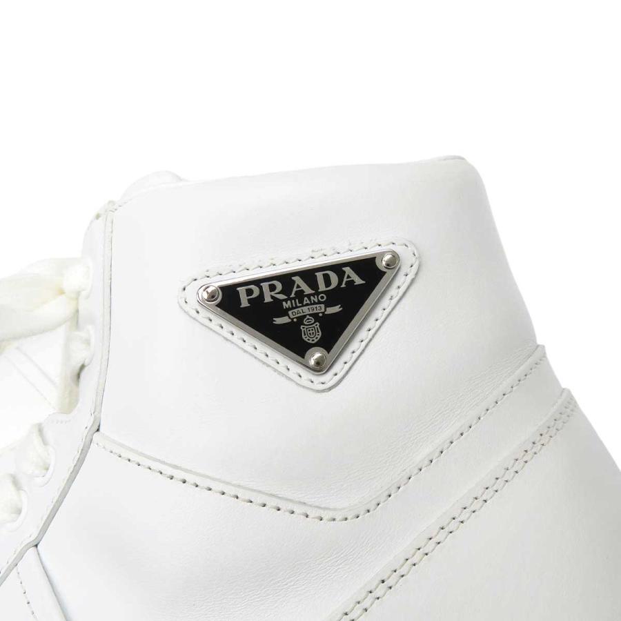 PRADA プラダ トライアングルロゴ ハイカット レザー スニーカー PRADA プラダ トライアングルロゴ ハイカット レザー スニーカー