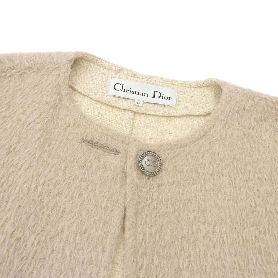 Dior - ディオール ノーカラー シャギー コート レディース ベージュ Dior 【中古】 【アパレル・小物】 ディオール ノーカラー シャギー コート レディース ベージュ