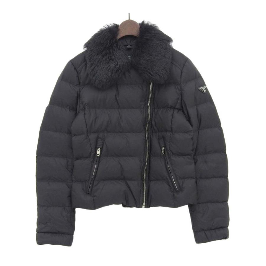 PRADA プラダ トライアングルロゴ ファー襟付き ダウン PRADA プラダ トライアングルロゴ ファー襟付き ダウン