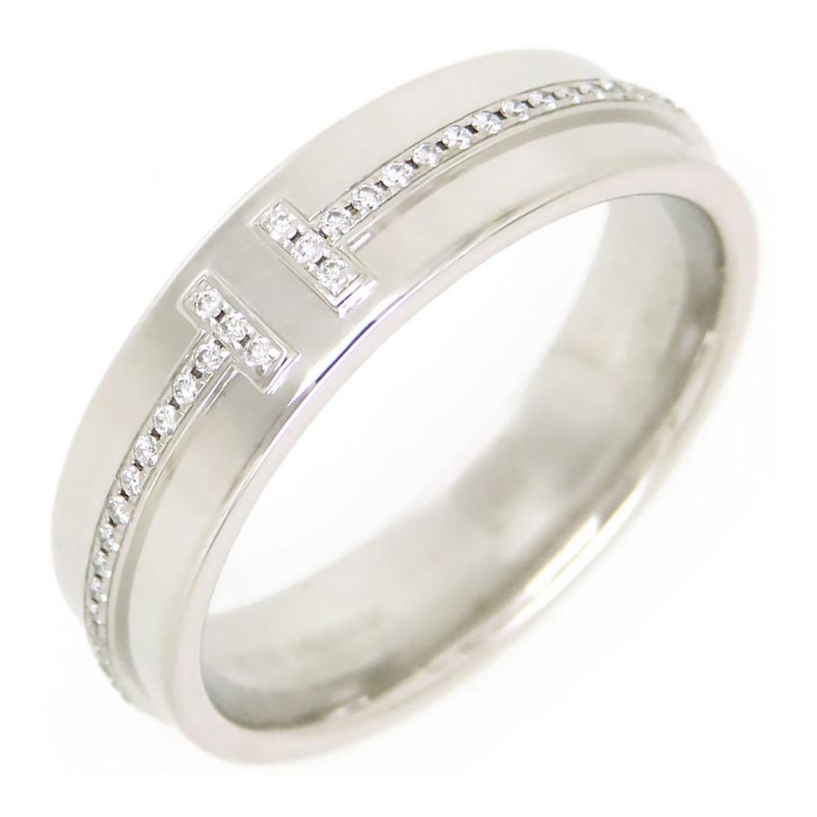 TIFFANY&Co. ティファニー T TWO ワイド ダイヤモンド リング #17.5 