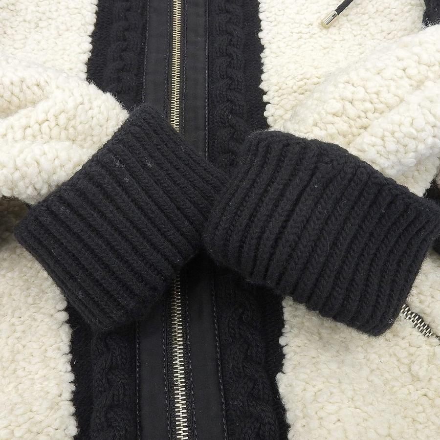 CHANEL シャネル ココマーク ジップアップ ニット ボア 切替  