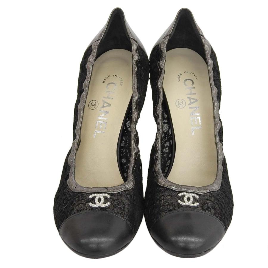 CHANEL メッシュ パンプス 黒