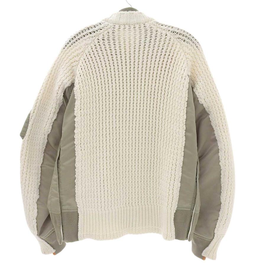 sacai（サカイ） ニット 切替 ブルゾン 23-03165M メンズ オフホワイト