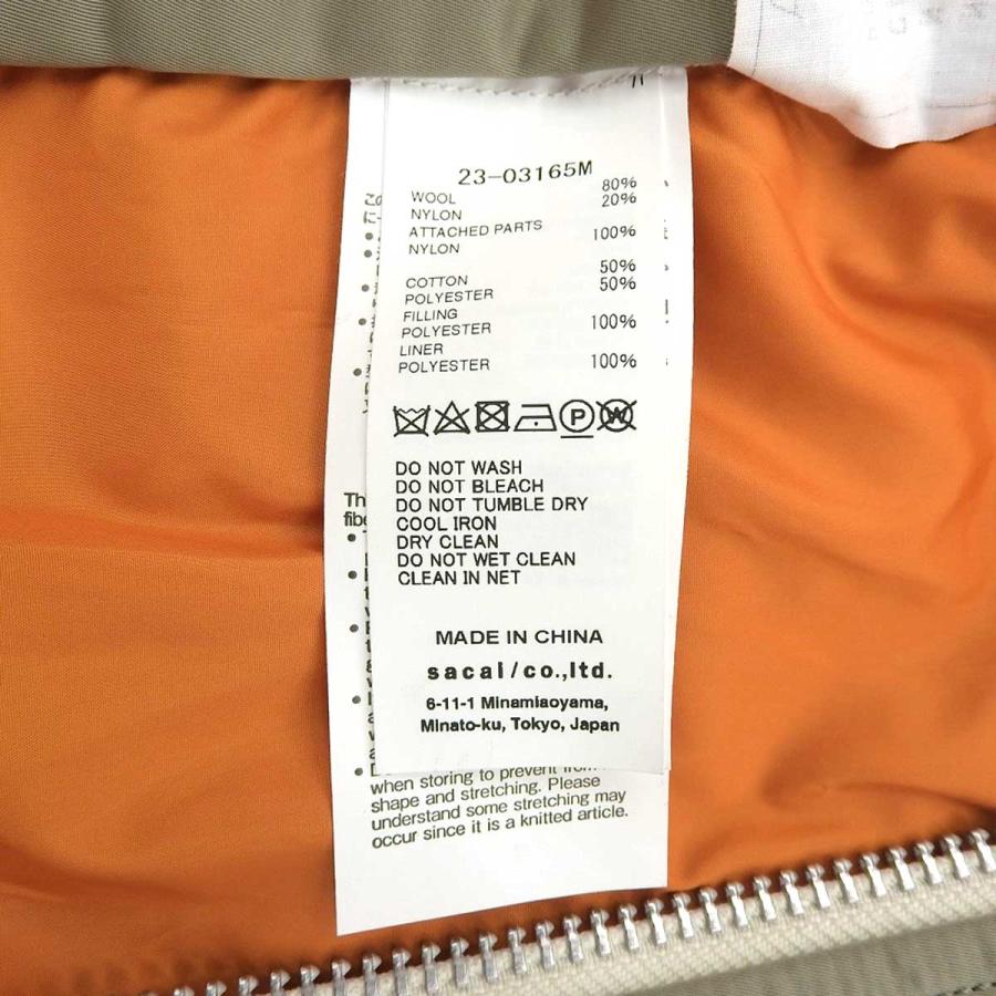 sacai（サカイ） ニット 切替 ブルゾン 23-03165M メンズ オフホワイト