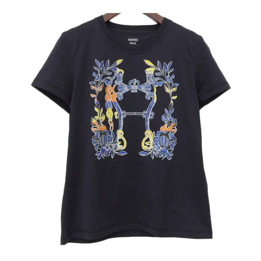 HERMES エルメス Della Cavalleria Tシャツ レディース ネイビー