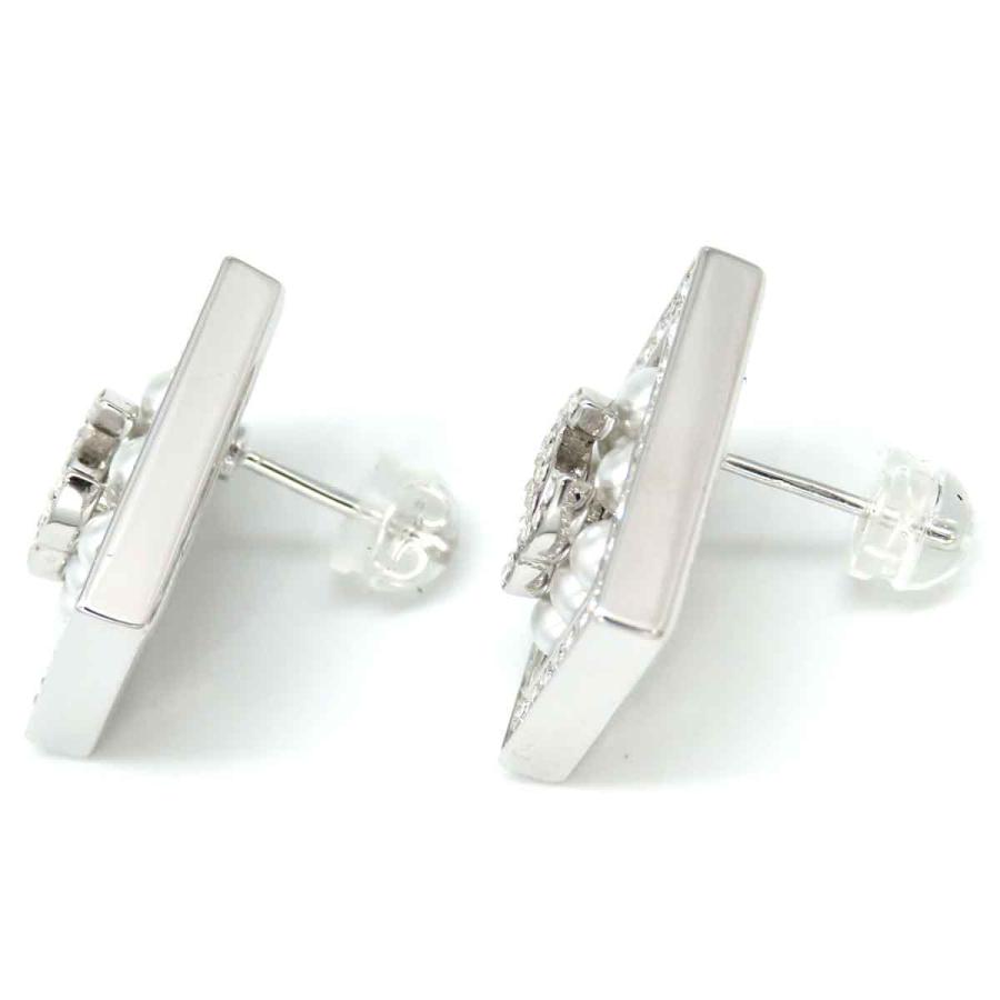 CHANEL シャネル ココマーク スクエア ビジュー レジンパール ピアス