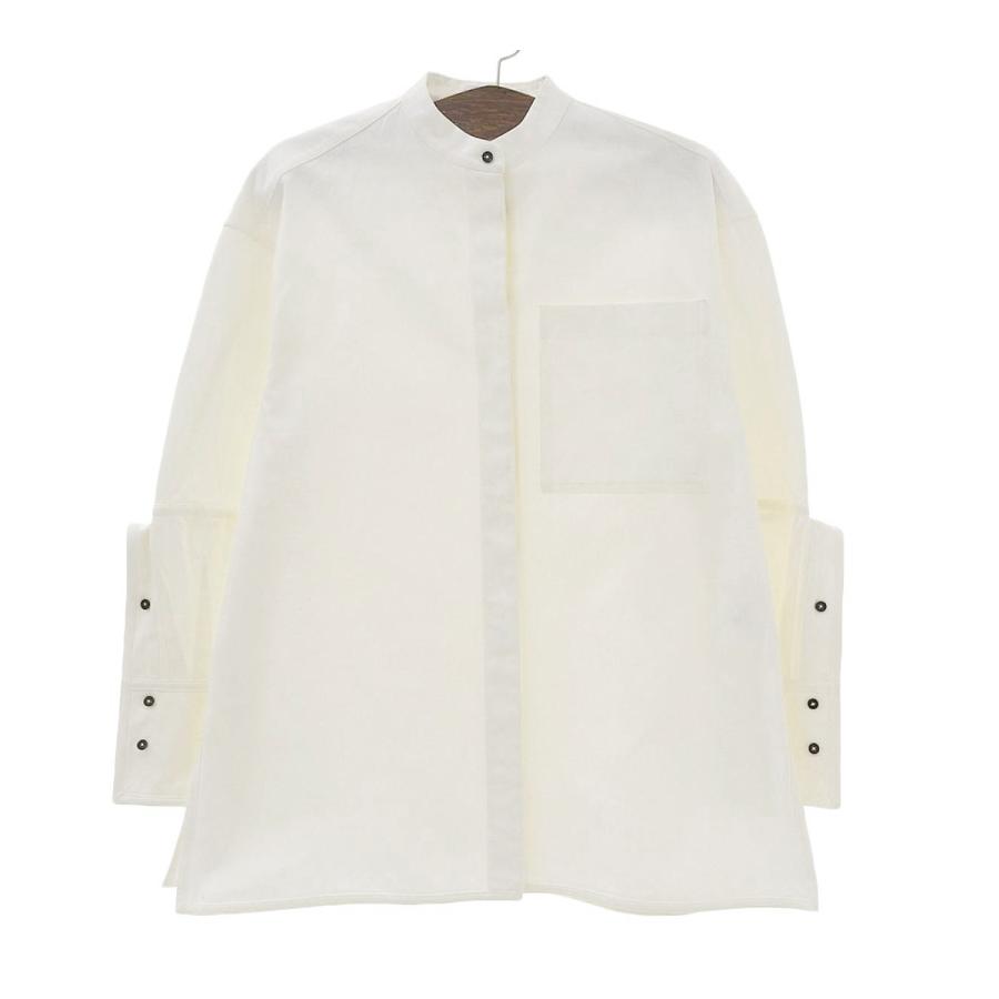 JIL SANDER ジルサンダー コットン ノーカラー シャツ JSWO606205 