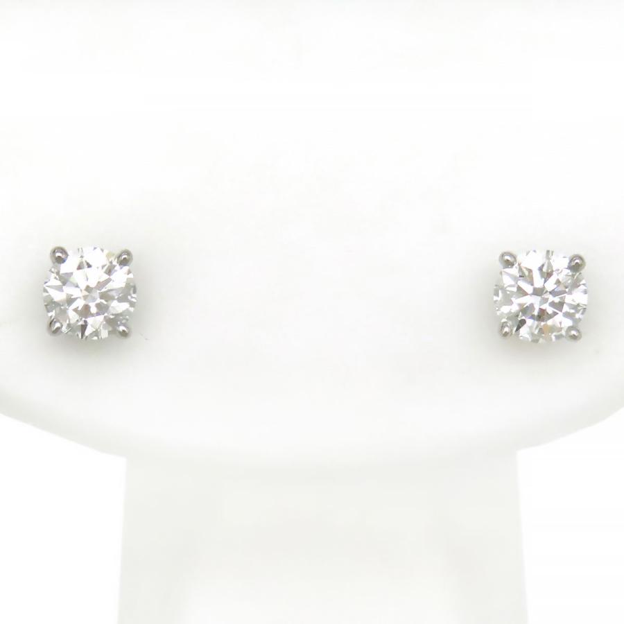 ティファニー ソリティアダイヤモンドスタッドピアス 0.4ct プラチナ