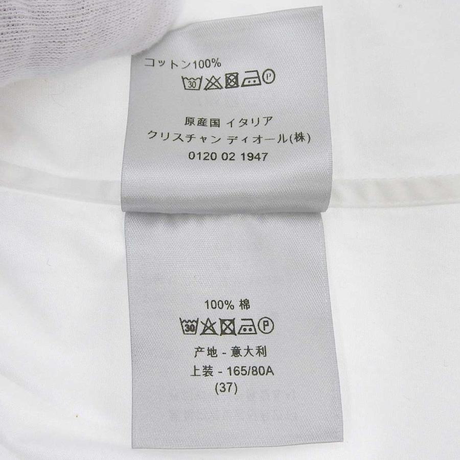 [美品] Dior ホワイトシャツ 57e11 Dior HOMME ディオールオム イタリア製 襟ロゴ刺繍 長袖