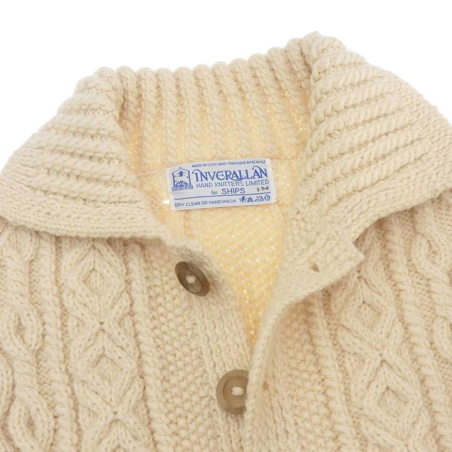 INVERALLAN インバーアラン ニット カーディガン メンズ アイボリー  