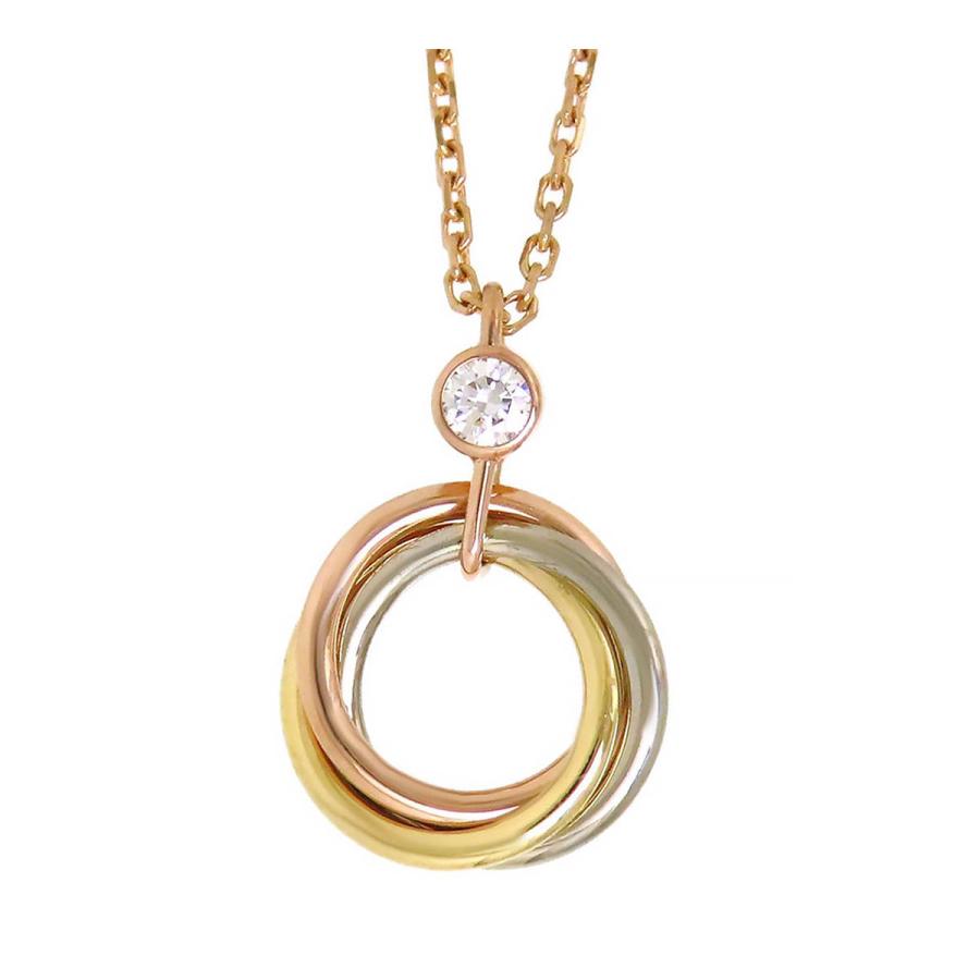 Cartier カルティエ ベビートリニティ ダイヤモンド ネックレス Au750  