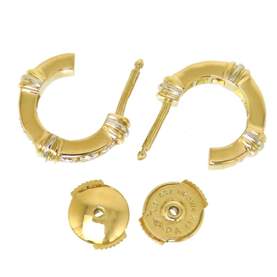 極美品　カルティエ　ピアス　コンテッサ　ダイヤ　フープ　750　K18　YG Cartier CARTIER カルティエ ピアス コンテッサ ダイヤ フープ 750 K18