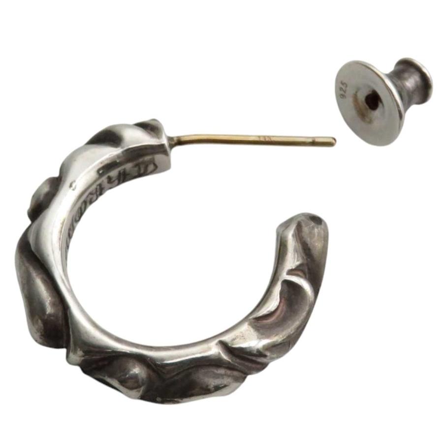 クロムハーツ スクロール フープ ピアス 片耳用 SV925 14K（ポスト