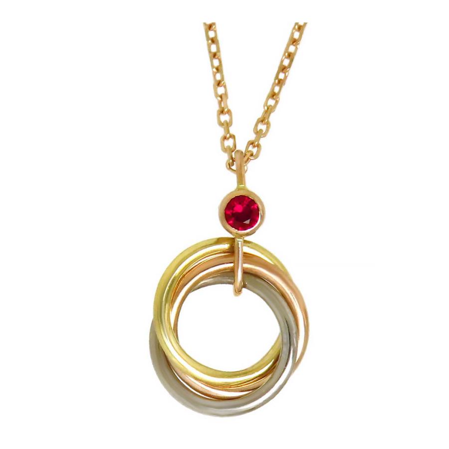 Cartier カルティエ ベビー トリニティ ルビー ネックレス Au750  