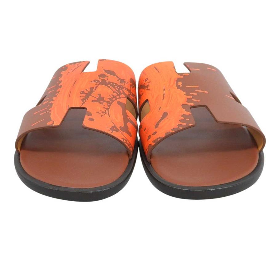 エルメス イズミール サンダル メンズ ブラウン オレンジ HERMES [美品