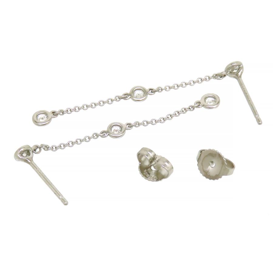 【美品】ティファニー Pt950 バイザヤード ダイヤモンド ピアス 6458 TIFFANY&Co. ティファニー バイザヤード ピアス 3Pダイヤモンド