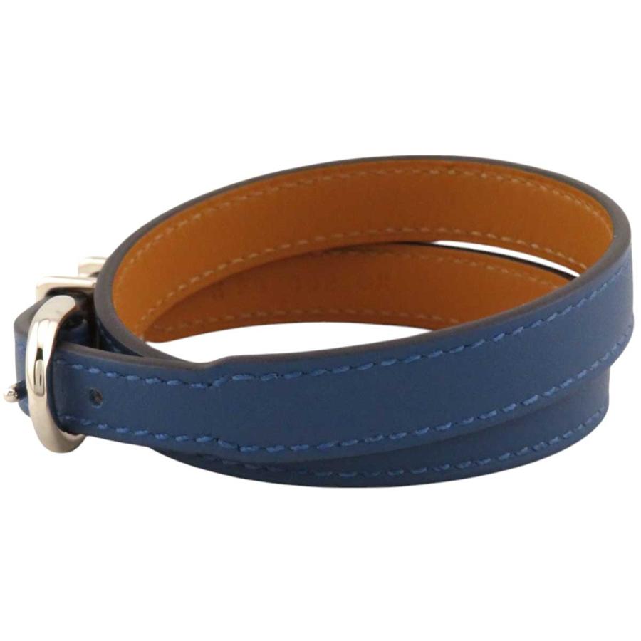 HERMES（エルメス）- Trench（トレンチ）ブレスレット ネイビー HERMES エルメス トレンチ レザー ブレスレット メタル ユニ
