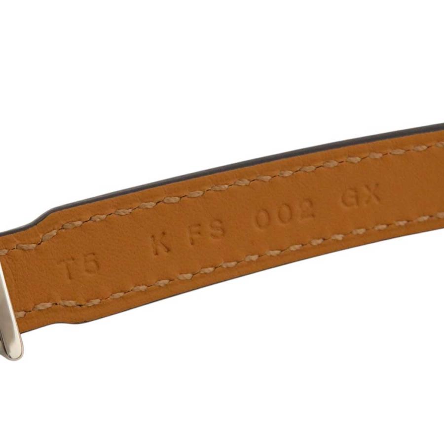 HERMES エルメス トレンチ レザー ブレスレット メタル ユニ