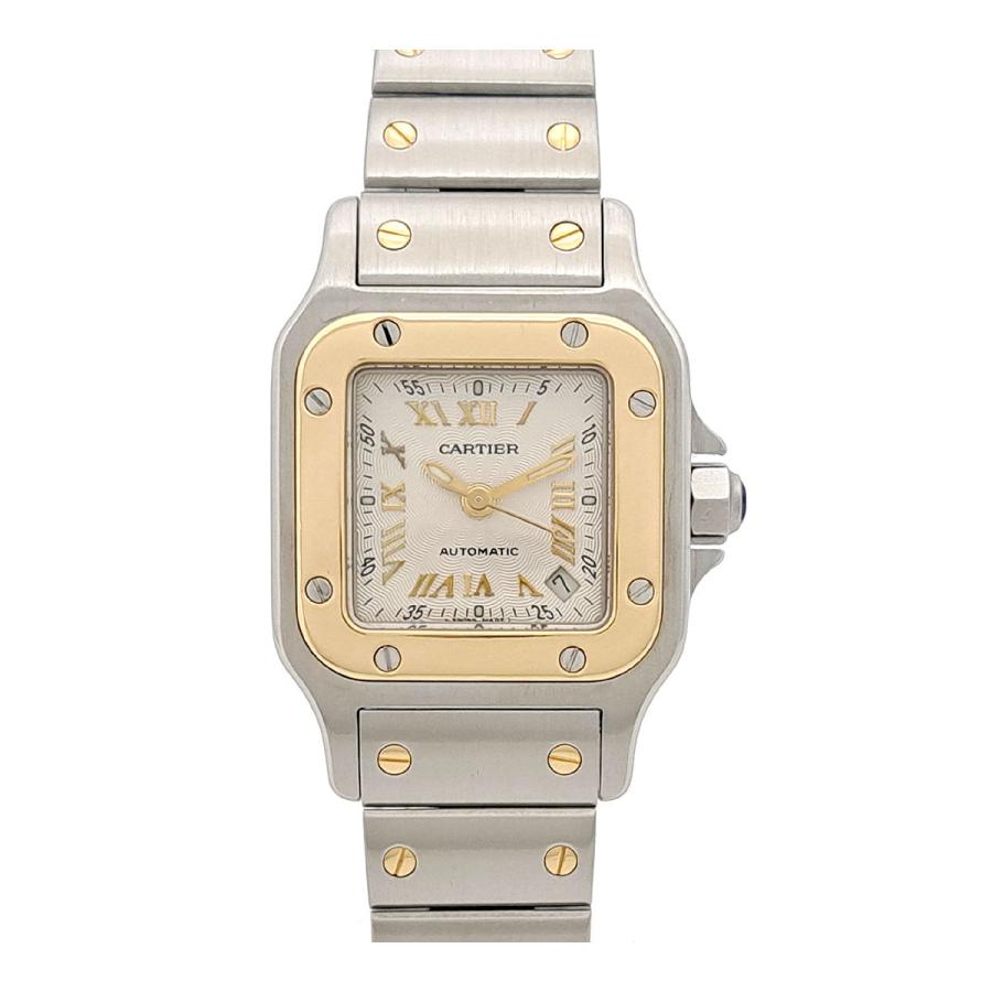 ☆極美品☆ カルティエ サントスガルべ LM スティール②コマ/ 腕時計 CARTIER【1980年代】サントス ガルベ LM ムーンフェイズ Ref.W20007C4