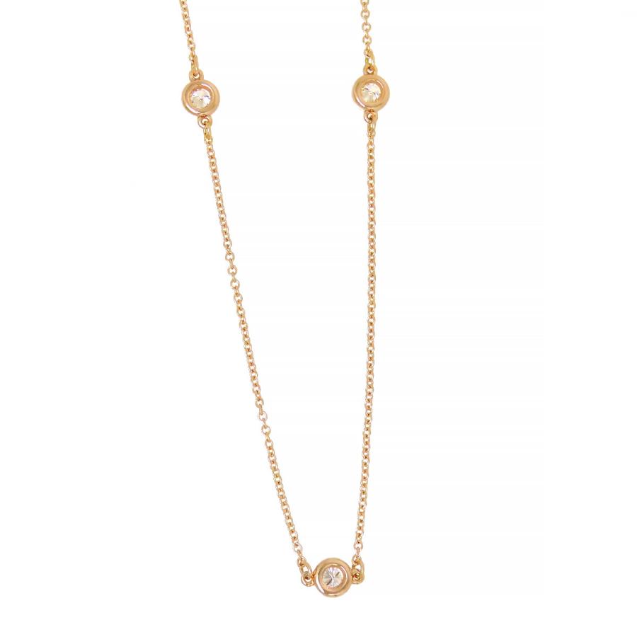 ティファニー　バイザヤード　K18 750 TIFFANY&Co. ティファニー バイザヤード 約0.14ct ネックレス 18