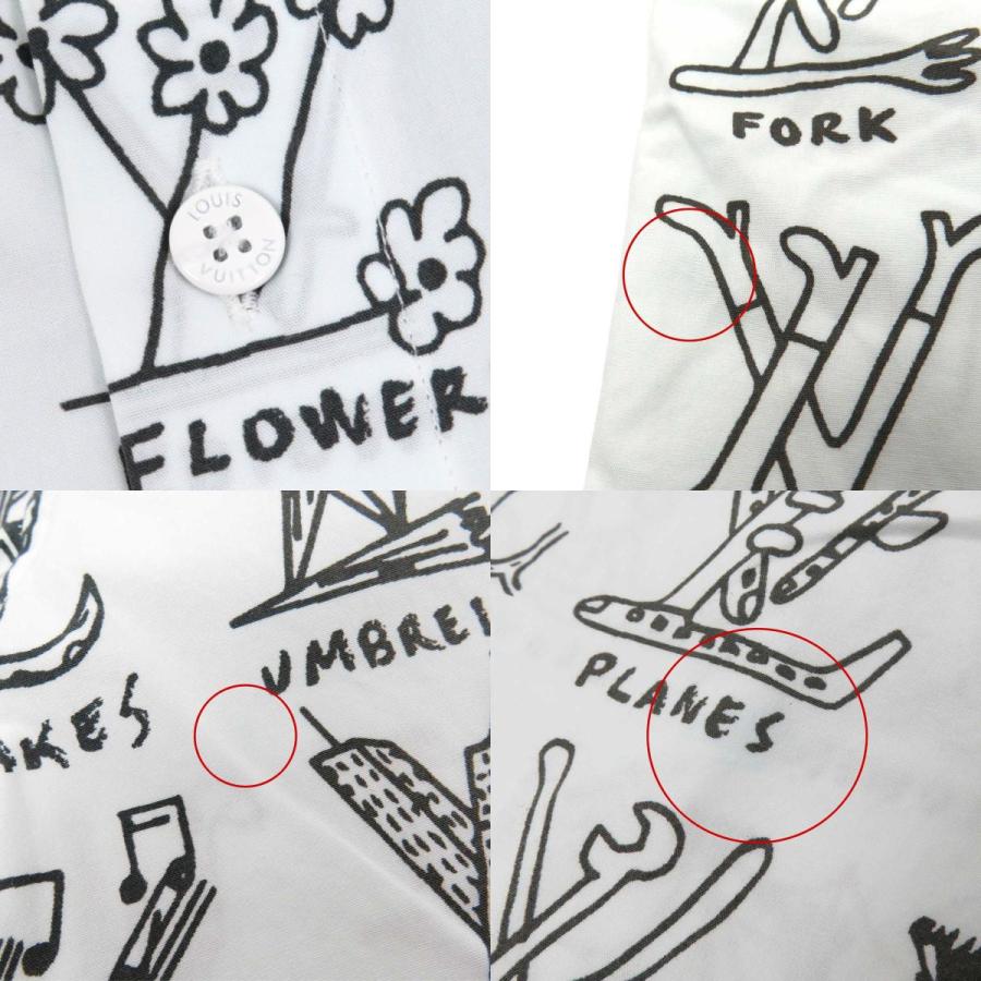 LVロゴ刺繍 ホワイト半袖シャツ LOUIS VUITTON ルイヴィトン LV ロゴ プレイズ 半袖シャツ