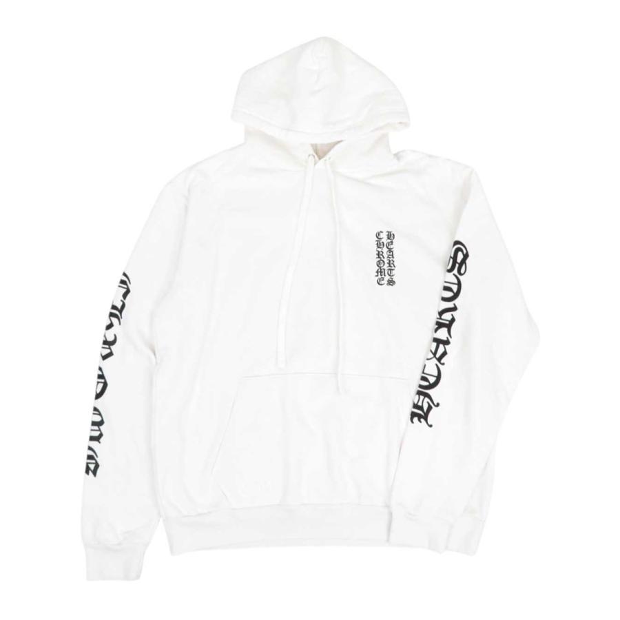 クロムハーツ バーティカル ロゴ フーディー メンズ ホワイト CHROME