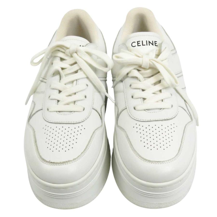 【極美品】CELINE セリーヌ ブロックスニーカー 37 厚底 ホワイト 極美品】CELINE セリーヌ ブロックスニーカー 37 厚底 ホワイト