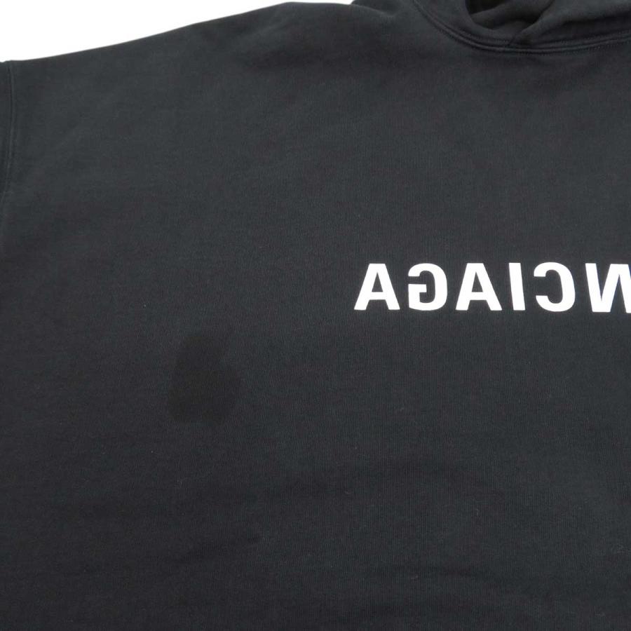 BALENCIAGA バレンシアガ ミラーロゴ パーカー 727163 メンズ ブラック