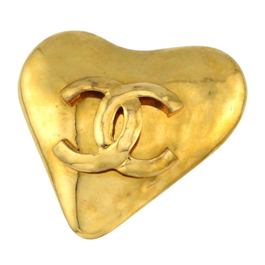 シャネル 1269 ココマーク ブローチ GP ユニセックス CHANEL シャネル ココマーク ヴィンテージ ハート モチーフ