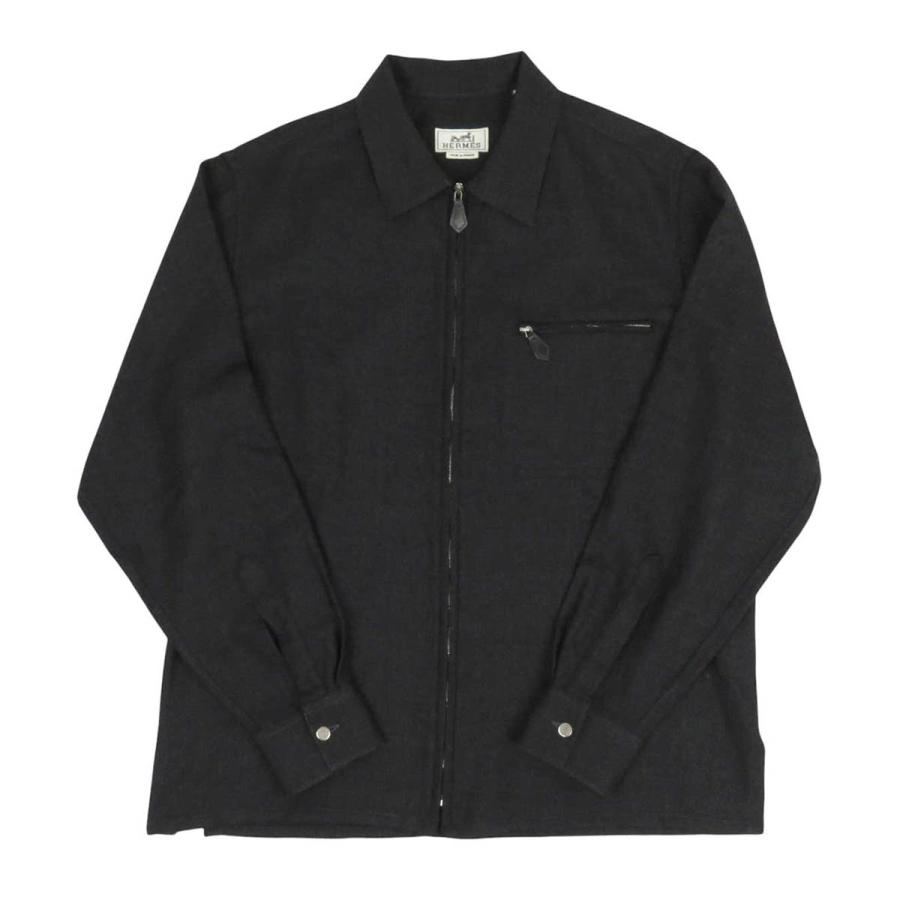 HERMES（エルメス） ウール ロングスリーブ シャツ メンズ ブラック