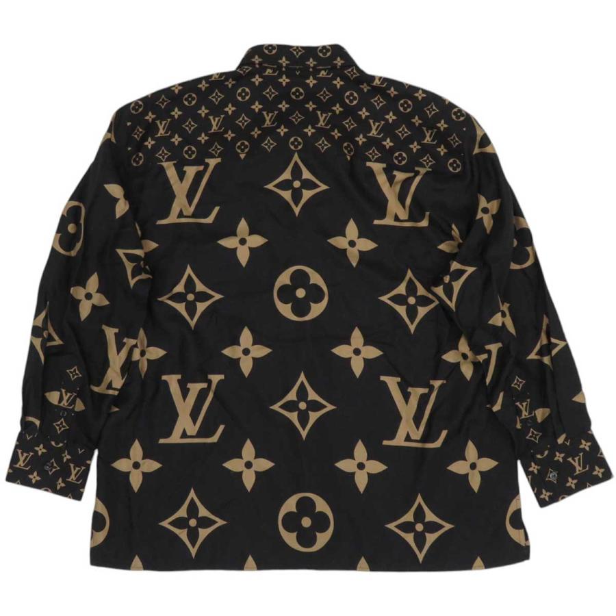 ルイヴィトン シャツブラウス 黒 サイズ36 シルク モノグラムタグ LOUIS VUITTON（ルイ・ヴィトン） モノグラム シルク シャツ