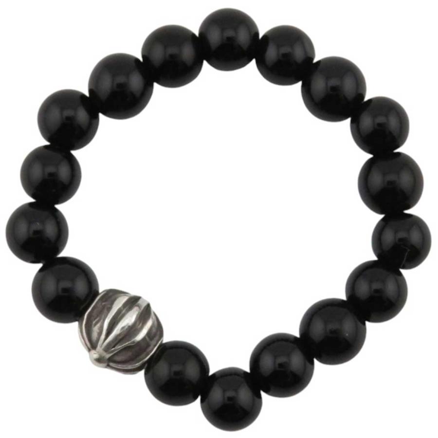 クロムハーツ ビーズブレスレット ブラックトルマリン CHROME HEARTS クロムハーツ SILVER BEAD ビーズ ブレスレット