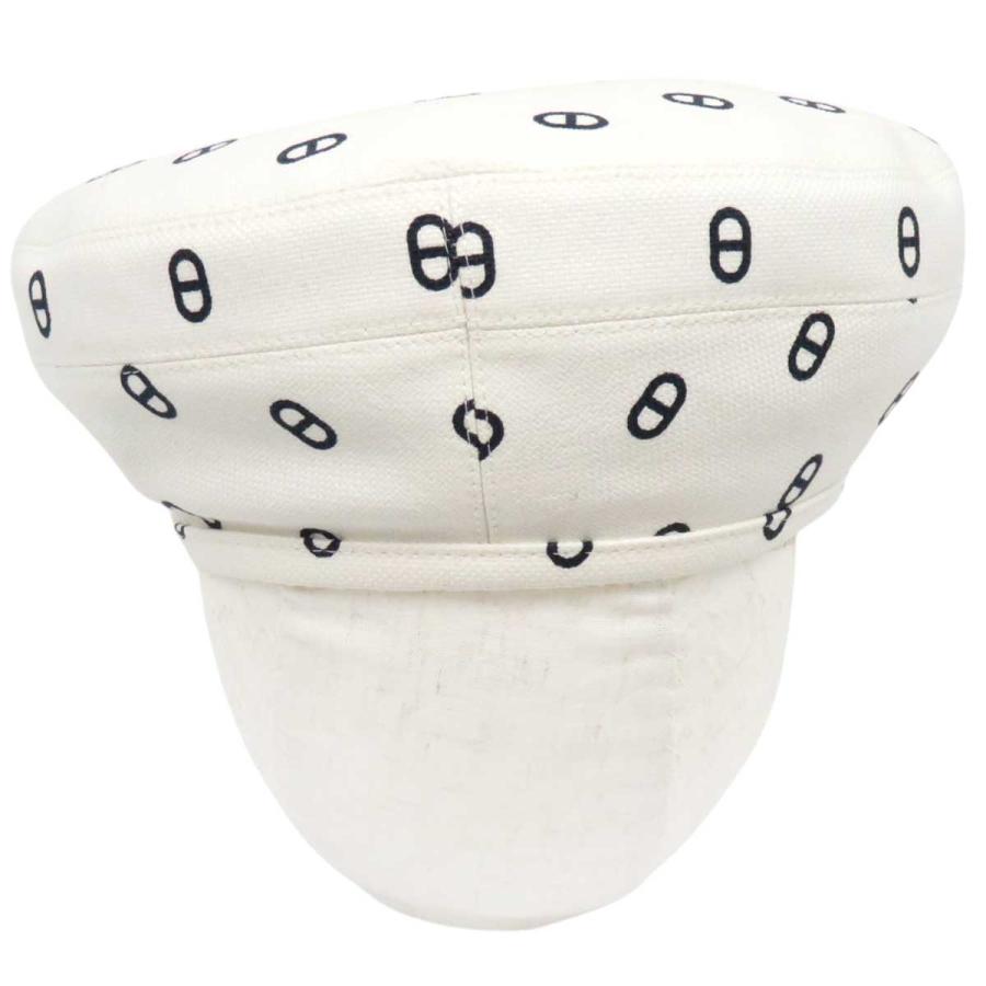 HERMES ベレー帽　サントノーレ　ほぼ未使用☆ HERMES エルメス サントノーレ シェーヌダンクル プリント