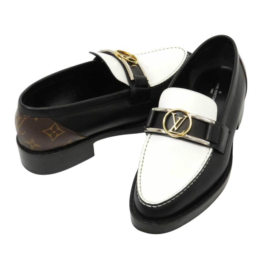 美品 ルイヴィトン ローファー アカデミーライン　革靴　LV金具 LOUIS VUITTON ルイヴィトン アカデミーライン バイカラー