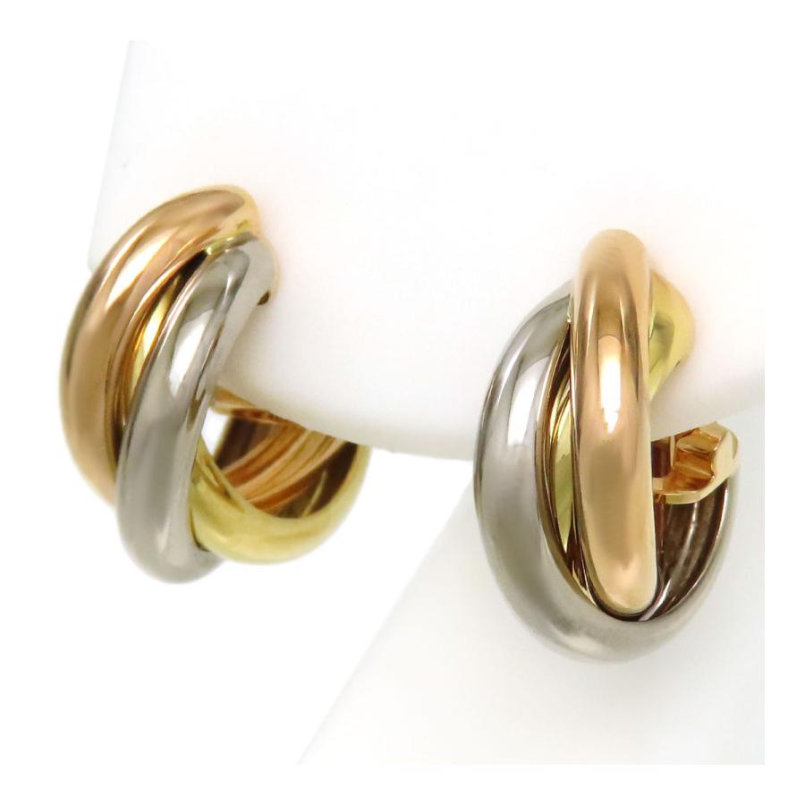 極美品 カルティエ トリニティ ピアス スモール 750 K18YG WG PG Cartier カルティエ トリニティ ピアス CR80083231 Au750 (K18YG