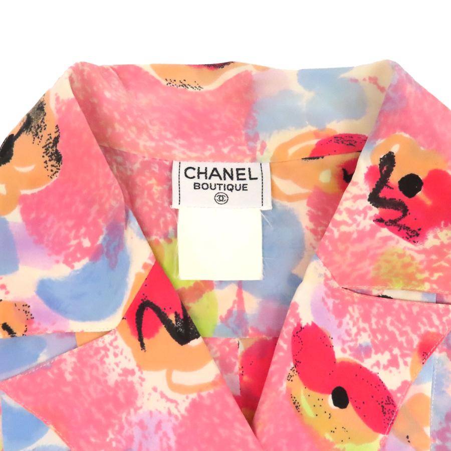CHANEL（シャネル） ココマーク 花柄 シルク クロップド 半袖シャツ