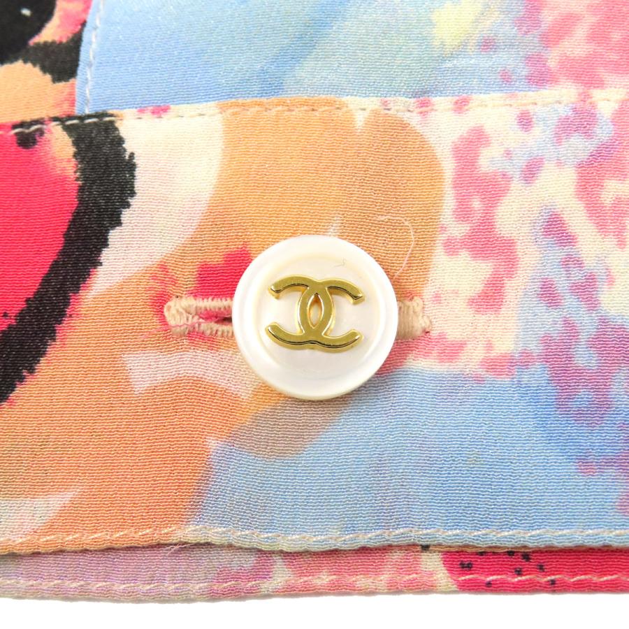 CHANEL（シャネル） ココマーク 花柄 シルク クロップド 半袖シャツ