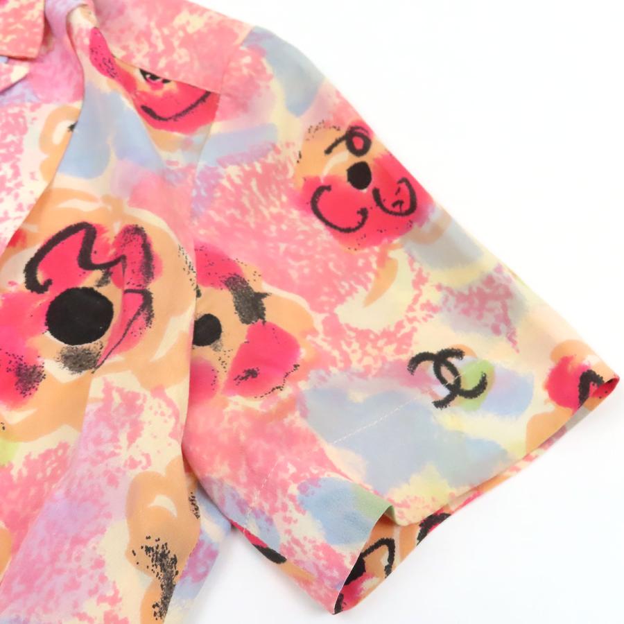 CHANEL（シャネル） ココマーク 花柄 シルク クロップド 半袖シャツ