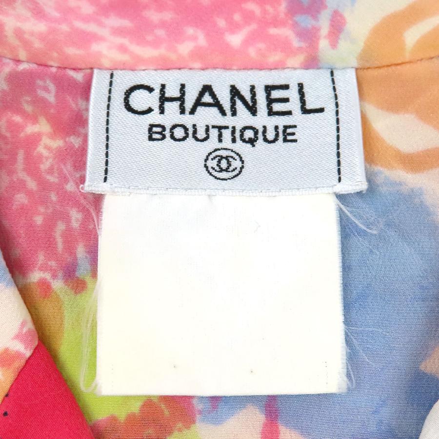 CHANEL（シャネル） ココマーク 花柄 シルク クロップド 半袖シャツ