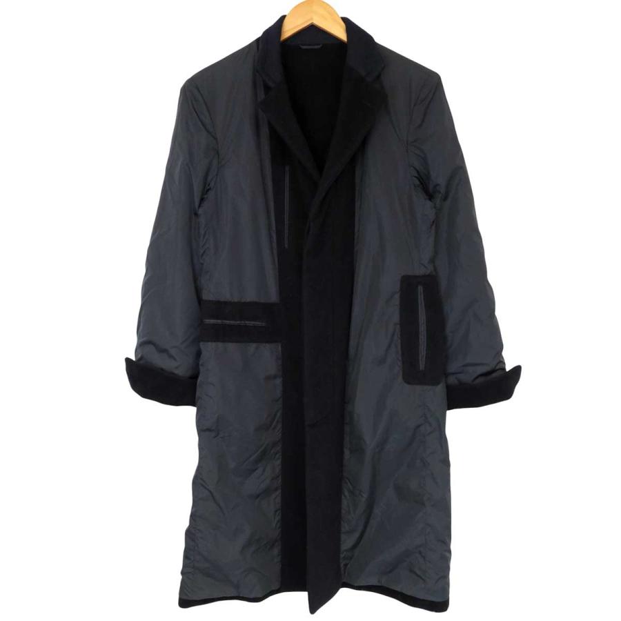 美品✨プラダ PRADA チェスターコート サイズ50 ネイビー プラダ イタリア製 ウール ダブル チェスターコート ロングコート