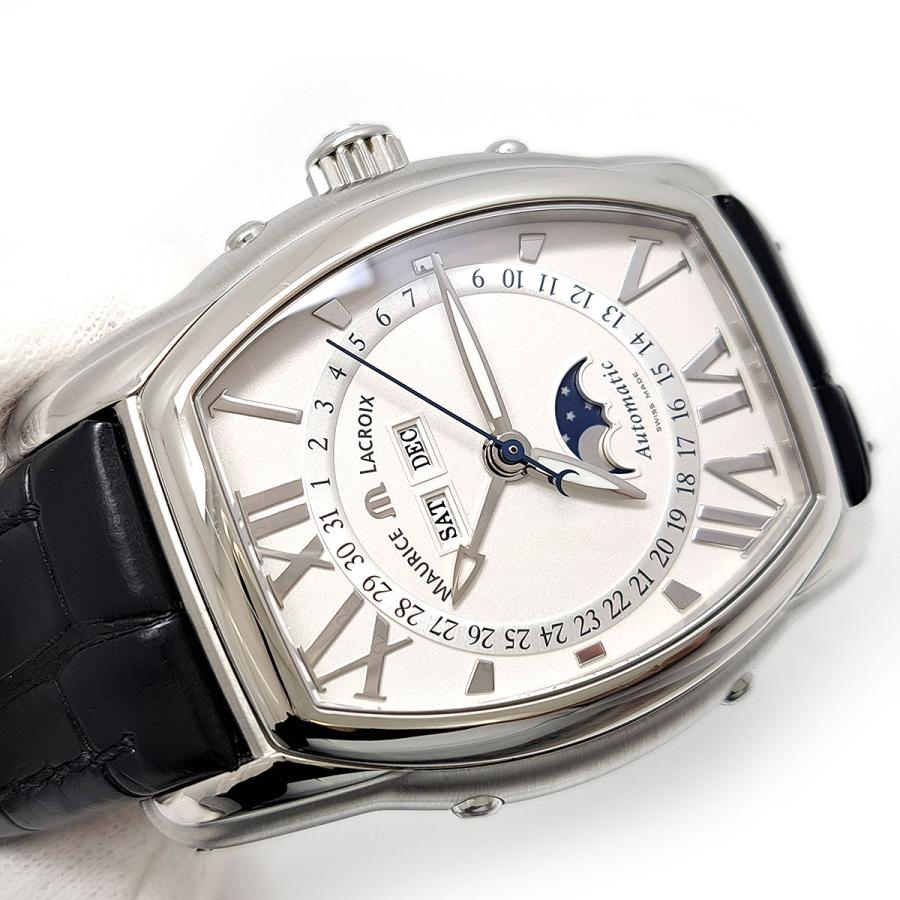Maurice Lacroix 自動巻き時計 シルバー モーリスラクロア マスターピース ムーンフェイズ トノー MP6439 自動