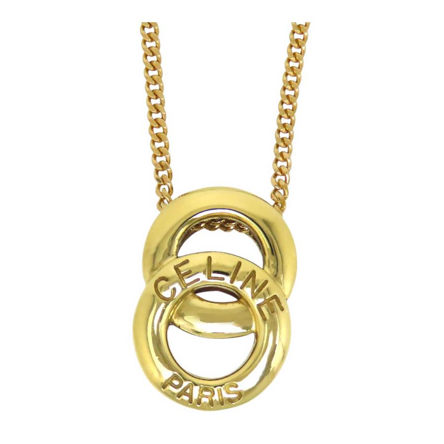 CELINE セリーヌ ヴィンテージ ダブルサークル ネックレス ABF刻印 CELINE セリーヌ ヴィンテージ ダブルサークル ネックレス ABF刻印